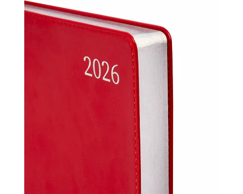 Щоденник А5 Leo Planner датований 2026 інтегральний, червоний Aldento 368 стор (252671)