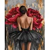 Картина по номерам Балерина с красными пионами с красками металлик art_selena_ua 40х50 Идейка (KHO8664)