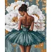 Картина по номерам Балерина с белыми пионами с красками металлик art_selena_ua 40х50 Идейка (KHO8663)