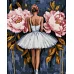 Картина по номерам Балерина с розовыми пионами с красками металлик extra art_selena_ua 40х50 Идейка (KHO8662)