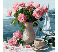Картина за номерами Ранкові троянди art_selena_ua 40х40 Ідейка (KHO5741)