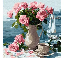 Картина за номерами Ранкові троянди art_selena_ua 40х40 Ідейка (KHO5741)