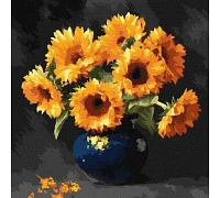Картина за номерами Соняшник в темряві art_selena_ua 40х40 Ідейка (KHO3330)
