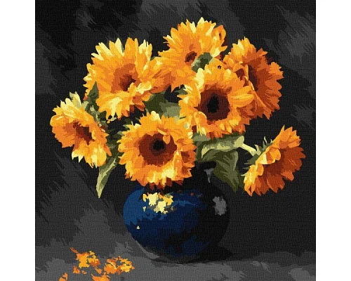 Картина за номерами Соняшник в темряві art_selena_ua 40х40 Ідейка (KHO3330)