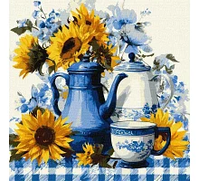 Картина за номерами Сонячна кава art_selena_ua 40х40 Ідейка (KHO5739)
