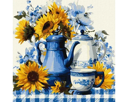 Картина за номерами Сонячна кава art_selena_ua 40х40 Ідейка (KHO5739)