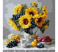 Картина за номерами Соняшники з виноградом art_selena_ua 40х40 Ідейка (KHO3329)