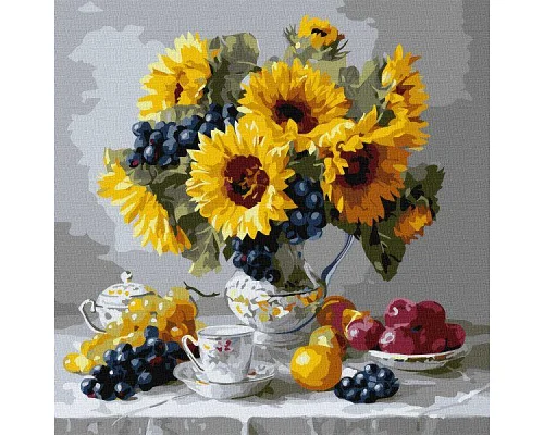 Картина за номерами Соняшники з виноградом art_selena_ua 40х40 Ідейка (KHO3329)