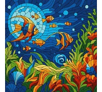 Картина за номерами Вітраж. Морський світ art_selena_ua 30х30 Ідейка (KHO5171)