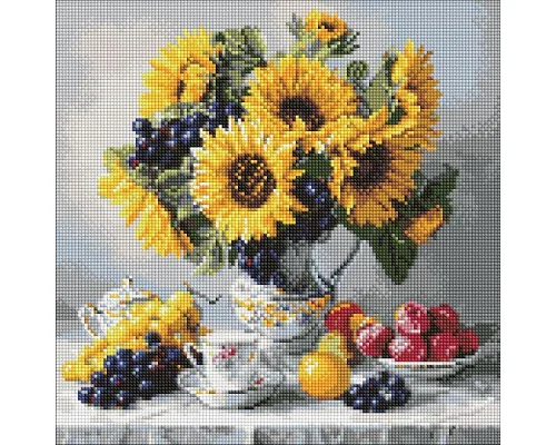 Алмазная мозаика Подсолнухи с виноградом art_selena_ua 40х40 Идейка (AMO8338)