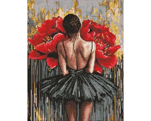 Алмазная мозаика Балерина с красными пионами art_selena_ua 40х50 Идейка (AMO8356)