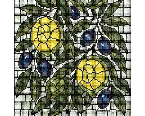 Алмазна мозаїка Вітраж. Лимони art_selena_ua 30х30 Ідейка (AMO8349)