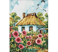 Алмазна мозаїка Мальви біля хати art_selena_ua 30х40 Ідейка (AMO8266)