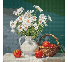 Алмазна мозаїка Букет ромашок з яблуками art_selena_ua 40х40 Ідейка (AMO8339)