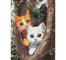 Алмазна мозаїка Котики на дереві art_selena_ua 30х40 Ідейка (AMO8299)