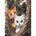 Алмазная мозаика Котики на дереве art_selena_ua 30х40 Идейка (AMO8299)