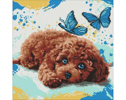 Алмазная мозаика Милый пудель art_selena_ua 40х40 Идейка (AMO8337)