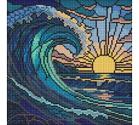 Алмазна мозаїка Вітраж. Хвиля art_selena_ua 30х30 Ідейка (AMO8320)
