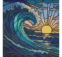 Алмазна мозаїка Вітраж. Хвиля art_selena_ua 30х30 Ідейка (AMO8320)