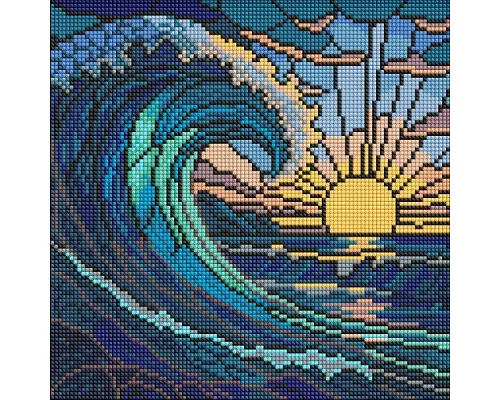 Алмазна мозаїка Вітраж. Хвиля art_selena_ua 30х30 Ідейка (AMO8320)