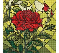 Алмазна мозаїка Вітраж. Троянда art_selena_ua 30х30 Ідейка (AMO8321)