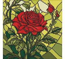 Алмазна мозаїка Вітраж. Троянда art_selena_ua 30х30 Ідейка (AMO8321)