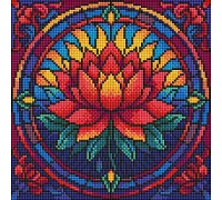 Алмазна мозаїка Вітраж. Лотос art_selena_ua 30х30 Ідейка (AMO8330)