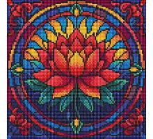 Алмазна мозаїка Вітраж. Лотос art_selena_ua 30х30 Ідейка (AMO8330)