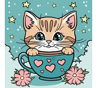Картина за номерами Чудовий котик art_selena_ua 25х25 Ідейка (KHO6280)