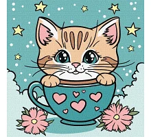 Картина по номерам Чудесный котик art_selena_ua 25х25 Идейка (KHO6280)