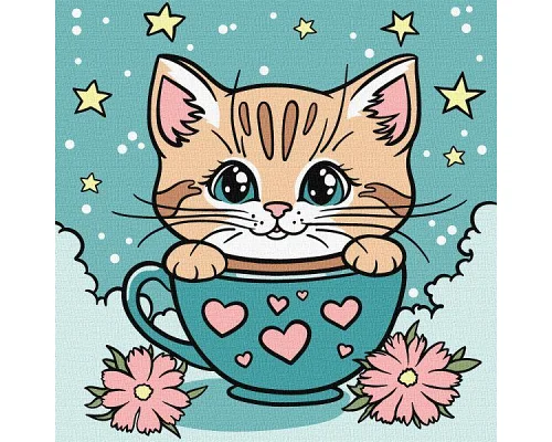 Картина за номерами Чудовий котик art_selena_ua 25х25 Ідейка (KHO6280)