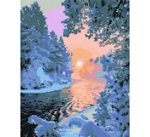 Алмазна мозаїка Зимовий пейзаж 40x50 см Орігамі (OD3096)