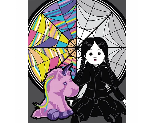 Картина за номерами Венздей SANTI Wednesday Creepy Dolls LED підсвітка 40х50 см (955070)