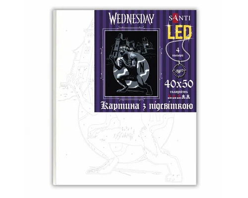 Картина за номерами Інід Сінклер SANTI Wednesday LED підсвітка 40х50 см (955077)