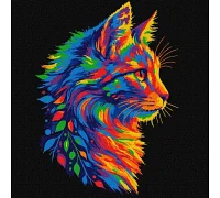 Картина за номерами Яскравий котик 30х30 Ідейка (KHO6822)