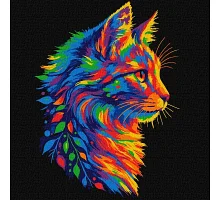 Картина за номерами Яскравий котик 30х30 Ідейка (KHO6822)