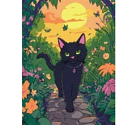 Картина за номерами Котик у саду 30х40 Ідейка (KHO6805)