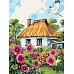 Картина за номерами Мальви біля хати 30х40 Ідейка (KHO6407)