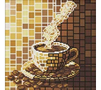 Алмазна мозаїка Вітраж. Кава 30х30 Ідейка (AMO8327)