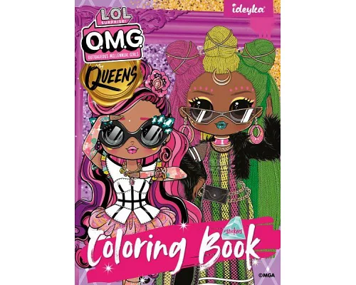 Книжка-розмальовка зі стікерами L.O.L O.M.G. Queens3 21x29 Ідейка (LCB15)