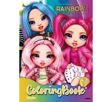 Книжка-розмальовка зі стікерами The creative Rainbow 21x29 Ідейка (LCB12)
