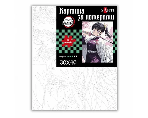 Картина за номерами аниме Клинок Demon Slayer Shinobu Kocho 30х40 см SANTI (955044)