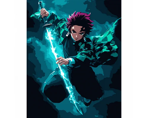 Картина за номерами аниме Клинок Demon Slayer Tanjiro Kamado 30х40 см SANTI (954418)