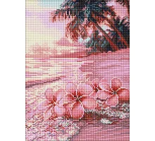 Алмазна мозаїка Рожевий пляж 30х40 Ідейка (AMO8222)