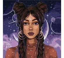 Картина по номерам Космическая девушка lien_illustration 40х40 Идейка (KHO8412)