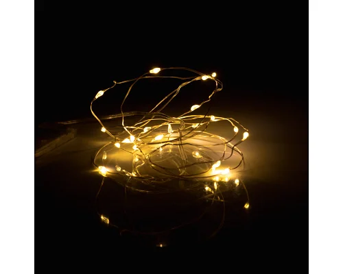 Електрогірлянда Yes! Fun Нитка на мідному дроті 20 LED тепло-біла 2 м статична батарейки (975020)