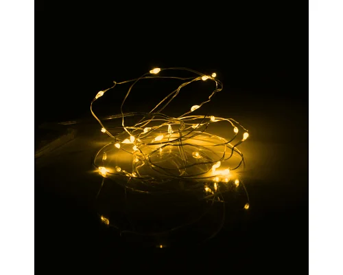 Электрогирлянда Yes! Fun Нить на медной проволоке 20 LED желтая, 2 м статич батарейка (975023)