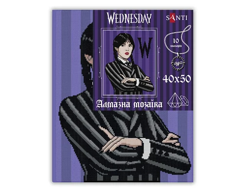 Алмазна мозаїка ТМ SANTI Wednesday Addams 40х50 см на підрамнику (955333)