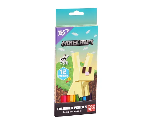 Олівці кольорові Yes 12 кольорів Minecraft Spring (290772)