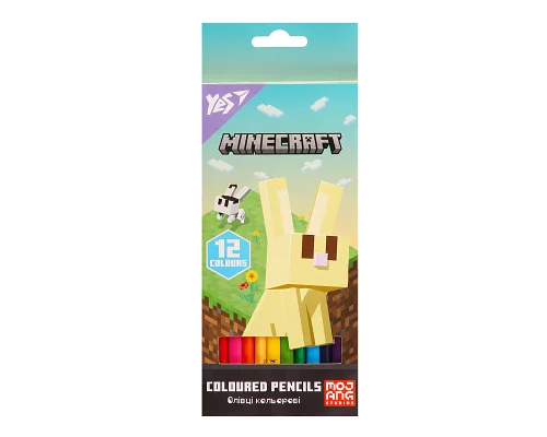 Олівці кольорові Yes 12 кольорів Minecraft Spring (290772)